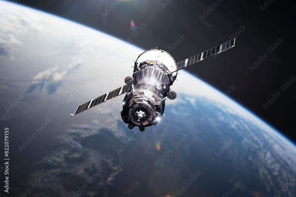 Wall mural planet earth. spacecraft launch into space. elements of this image furnished by nasa.