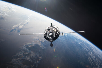 Obraz premium Earth observation by satellite launched into space. Elements of this image furnished by NASA.