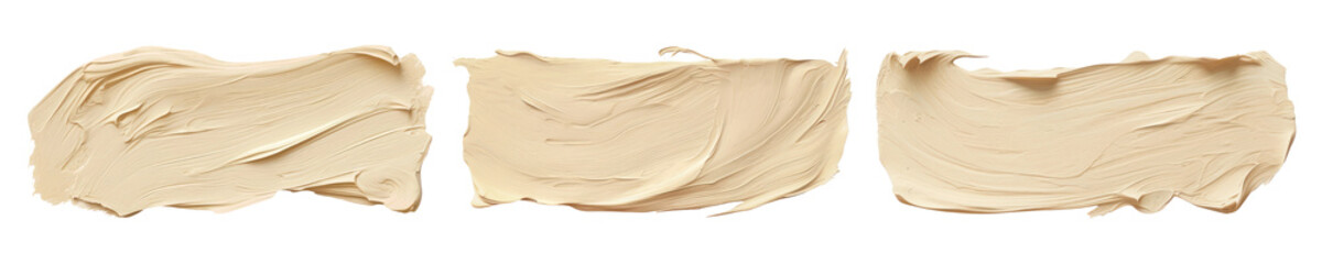 Pastel beige brush stroke png on transparent background