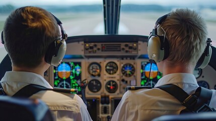 Flight Instructor with a Student Pilot