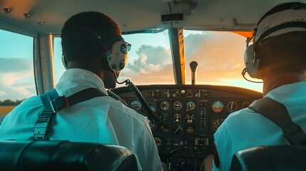 Flight Instructor with a Student Pilot