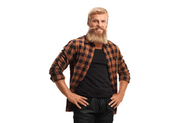 Guy with beard and mustache posing