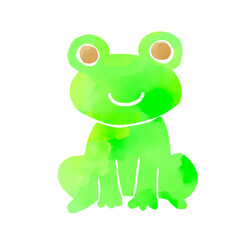Obraz premium 水彩風のカエルのイラスト