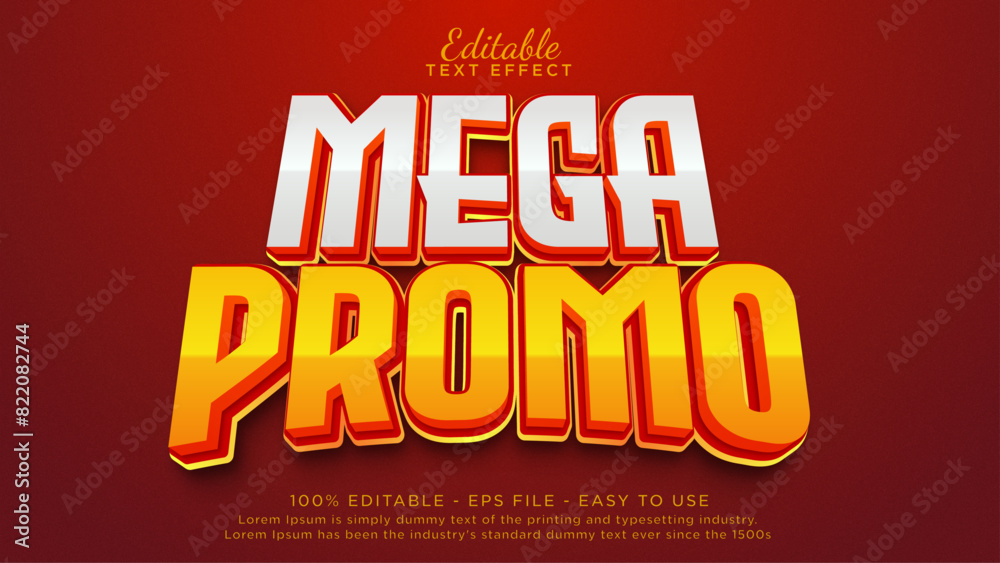 Wall mural mega promo sale text banner. discount sale text headline