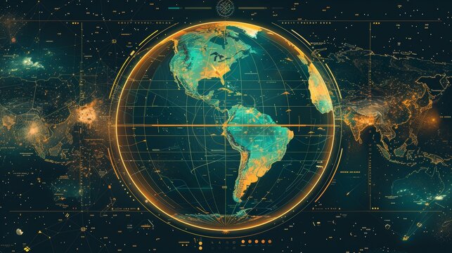 An educational infographic featuring the Earth, with latitude and longitude lines crisply illustrated, the Equator highlighted in bold, and labels indicating major cities a