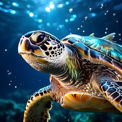 Fototapeta premium sea turtle swimming