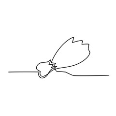 chicken thigh continuous line art