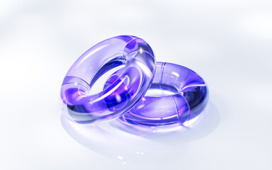 Abstract torus shape glass geometry, 3d rendering.