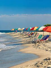 Serene Beach Getaway with Colorful Umbrellas