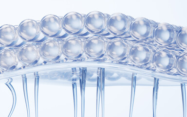 Skin cell background with cosmetics concept, 3d rendering.