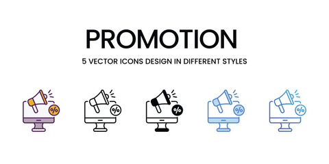 Promotion  Icons different style vector stock illustration