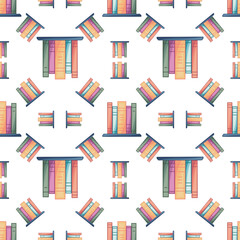 seamless pattern with books