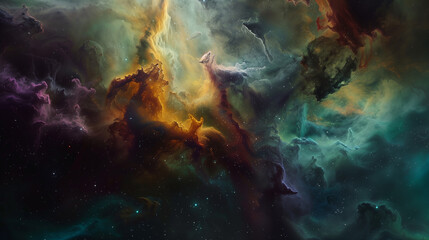 Obraz premium Deep Space Nebula: Awe-Inspiring