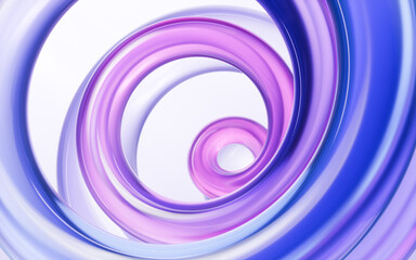 Transparent ring glass background, 3d rendering.