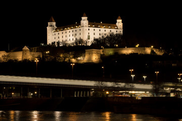 Fortress lit up at night