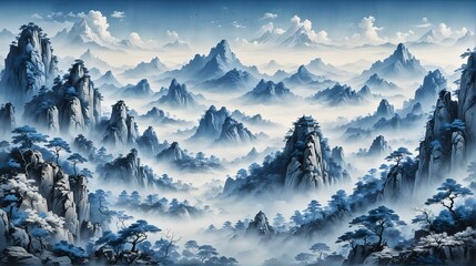 snow covered mountains