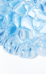 Inflating soft bubbles background, 3d rendering.