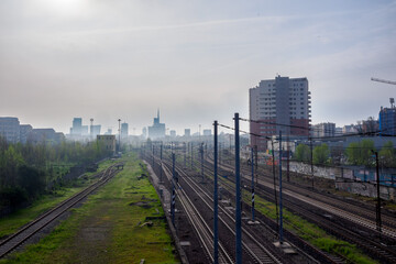 Fototapeta premium Cityscape of Milan from the Ghisolfa bridge