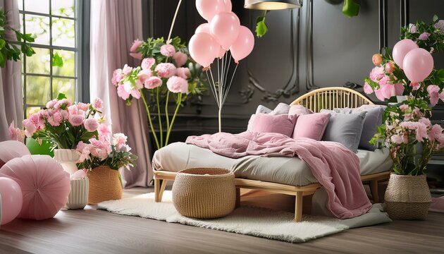 Decoration  of room for new baby grils