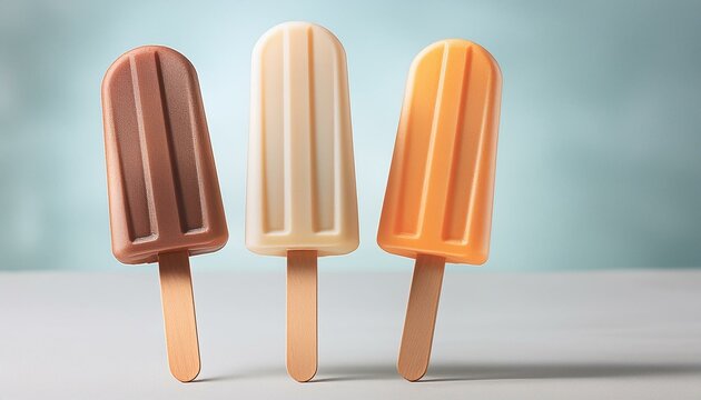 Trois bat&ocirc;nnets de glace de diff&eacute;rents parfums