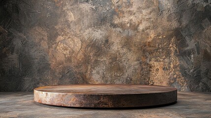 Vintage Bronze Podium, front view focus, with an antique allure, great for displaying wellness and spa products