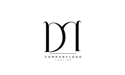 Alphabet letters Initials logo DM