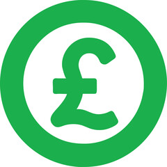 pound coin green color, icon