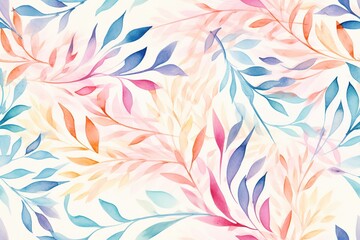 Paisley watercolor floral pattern tile: flowers, flores, tulips, leaves. Oriental indian traditional hand painted water color whimsical seamless print, ceramic design.