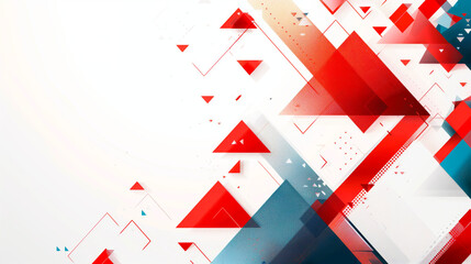 Abstract Red and Blue Geometric Art. Modern abstract artwork with overlapping red and blue geometric shapes, creating a dynamic and visually engaging composition.