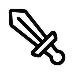 Creative icon of sword, sharp war weapon