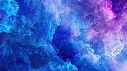 Obraz premium Vibrant blue and purple smoke clouds swirl together to form a soft ethereal background suitable for artistic projects and commercial advertising layouts.