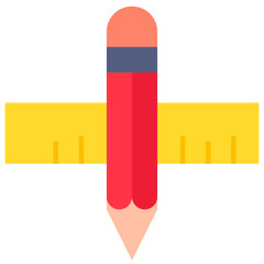 Drafting, drawing, geometry, pencil, scale Icon
