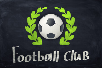 Football Club Emblem with Laurel and Ball