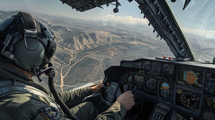 Military Pilot in a Fighter Jet