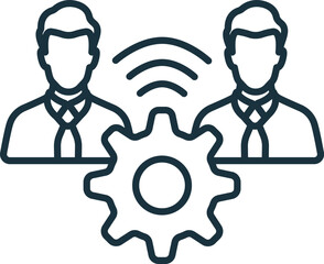 Remote Team Management icon. Monochrome simple Remote Work icon for templates, web design and infographics