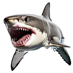 White sharks are like the hawks of the sea. isolated. Generative AI