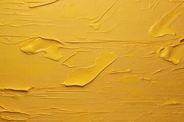 A monochromatic image featuring a textured yellow painted surface with expressive brush strokes