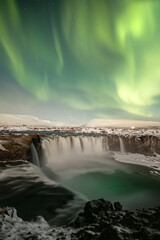 Godafoss with northern Lights - Iceland