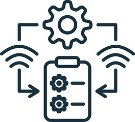 Remote Project Management icon. Monochrome simple Remote Work icon for templates, web design and infographics