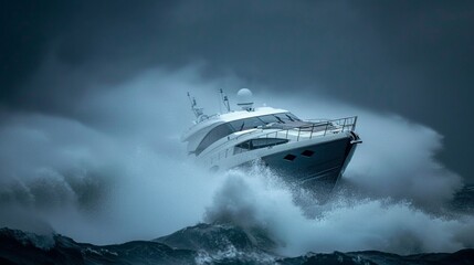 motor boat jump in the storm