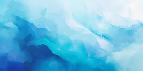 Obraz premium Abstract blue watercolor background with clouds, sky and fog. Light blue watercolor texture for poster, banner, card, invitation or packaging design. hand painted watercolor brush strokes