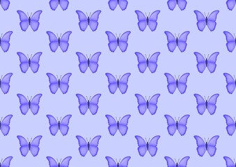 Obraz premium Butterfly. Pattern with butterflies. Purple-blue butterfly. Nature. Summer season