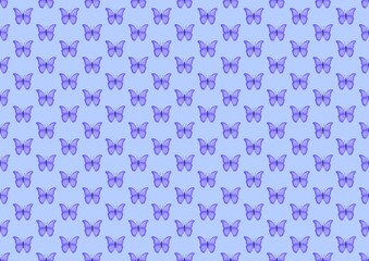 Butterfly. Pattern with butterflies. Purple-blue butterfly. Nature. Summer season