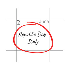 Republic Day in Italy. June 2. - calendar date.