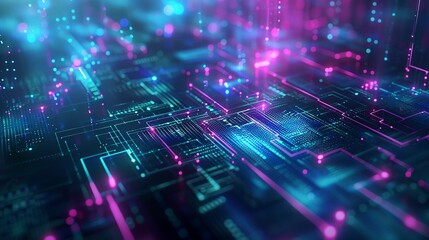 a computer circuit board with many lights and dots on it's surface
