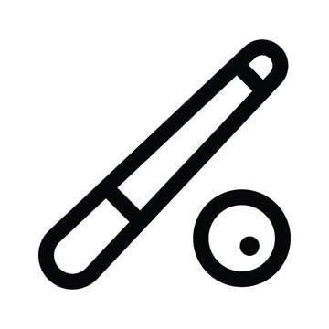 recommend clip art: Cue ball with stick, icon of snooker game in modern style