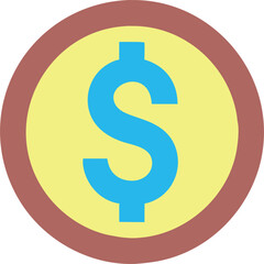 Fototapeta premium colorful circle dollar sign, icon