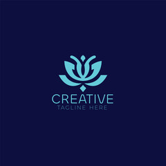vector lotus flower abstract  logo design