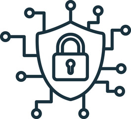 Cybersecurity icon. Monochrome simple Remote Work icon for templates, web design and infographics