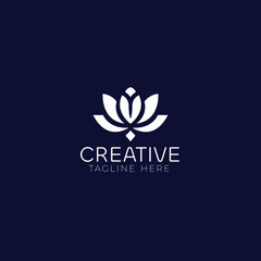 vector lotus flower abstract  logo design